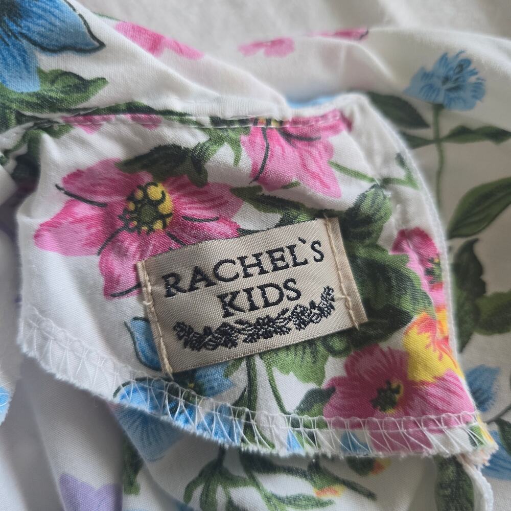 Vintage Rachel's Kids Girls Dress Size 8 Floral Gingham Pink Cottage Romantic - Picture 6 of 9